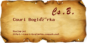 Csuri Boglárka névjegykártya